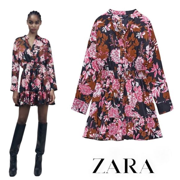 ZARA | Multicolored | PRINTED MINI DRESS - Picture 1 of 13